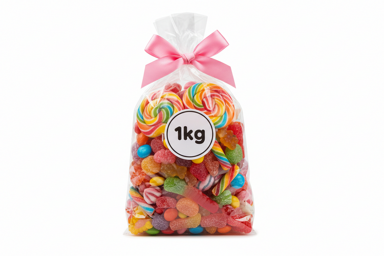 Illustrative image of a 1kg Pick 'n' Mix lolly bag